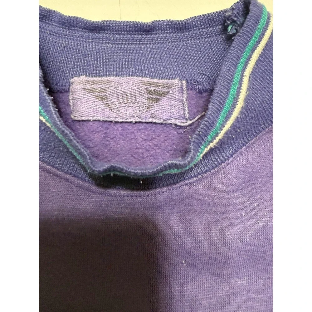 Vintage 1989 I.O.U. Worldwide Legend‎ Sweatshirt Purple Graphic Mock Neck
